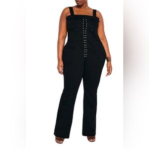 good american lace up utility jumpsuit 2XL
